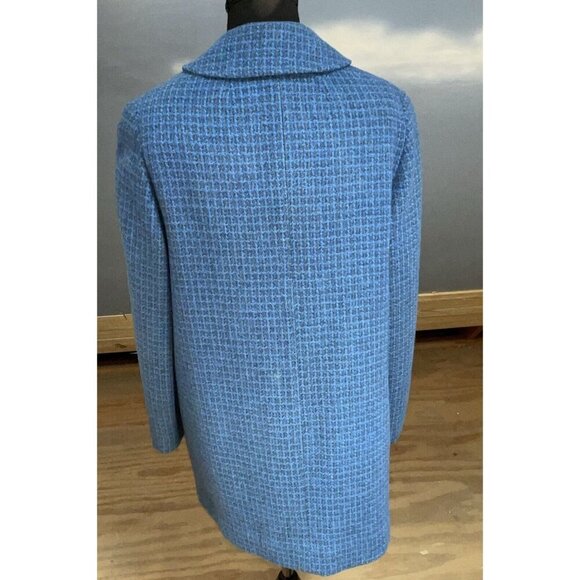 Vtg Rare Harris Tweed Wool Coat Womens Sz Medium? Aqua, Green And Blues 1 Owner - Picture 5 of 16